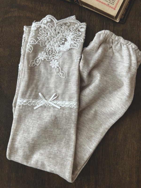 画像9: monami／コットンUVロングアームカバー・リボン (9)