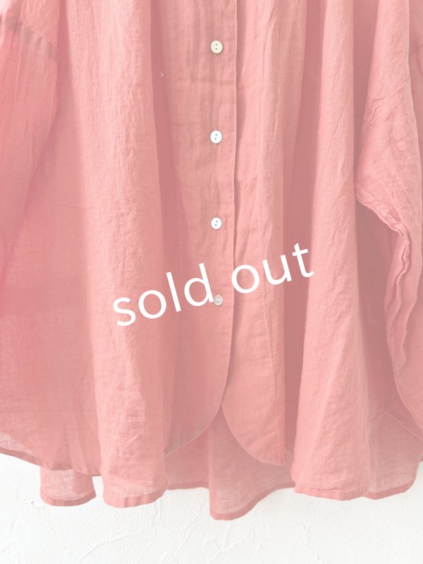 画像4: SO／コットンローンギャザーブラウス・レッド (4)