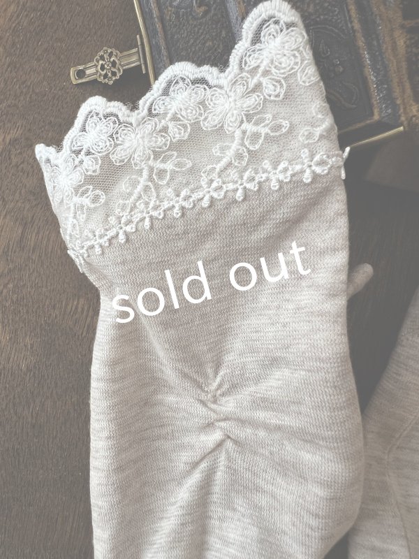 画像4: monami／コットンUVセミロングアームカバー・ダブルレース (4)