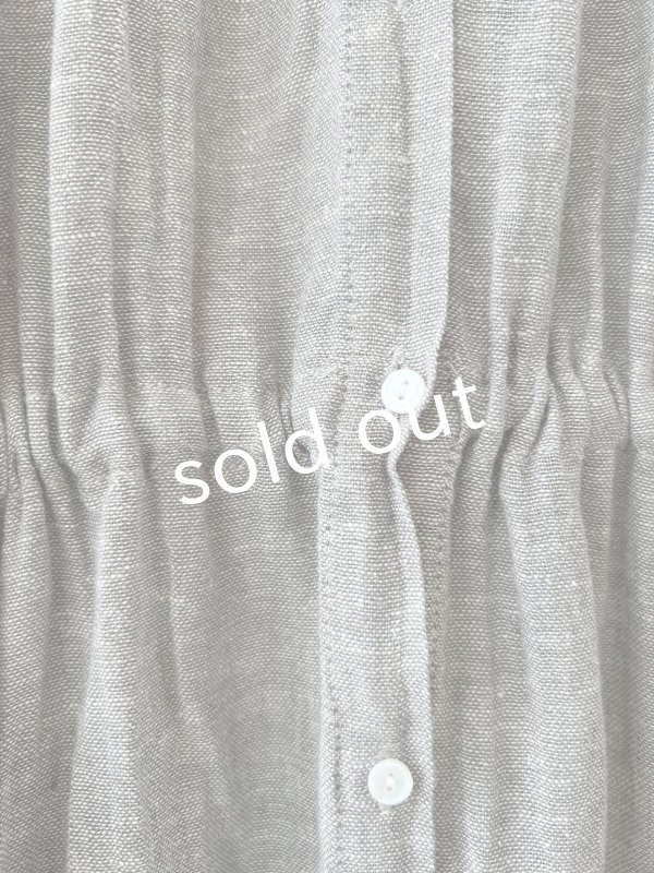 画像4: SO／ガーゼギャザーワンピース・杢グレー (4)