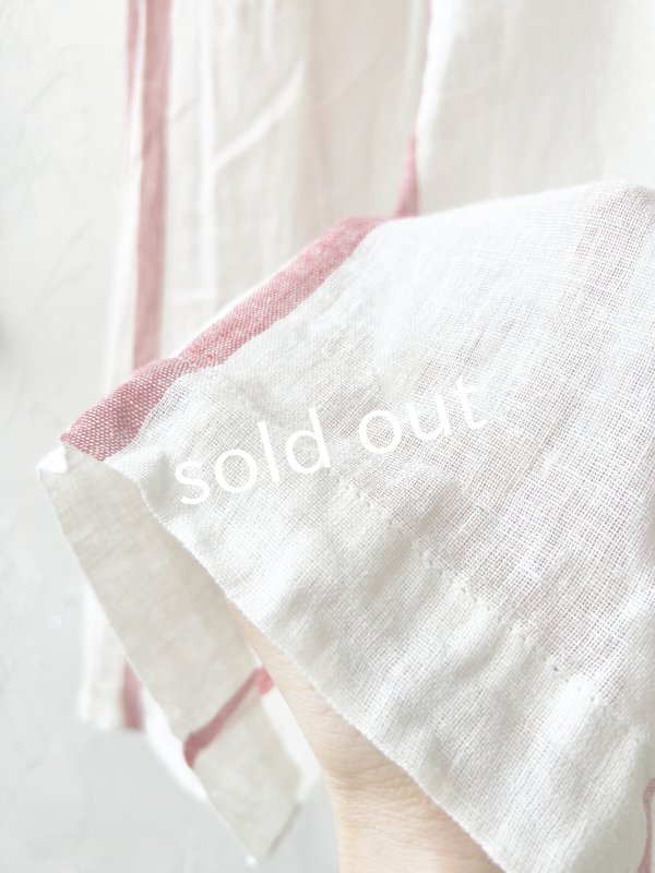 画像8: SO／ガーゼギャザーワンピース・レッドストライプ (8)