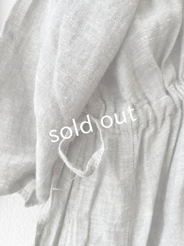 画像6: SO／ガーゼギャザーワンピース・杢グレー (6)