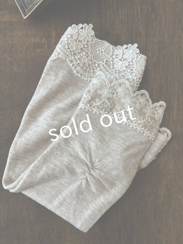 画像2: monami／コットンUVセミロングアームカバー・ダブルレース (2)