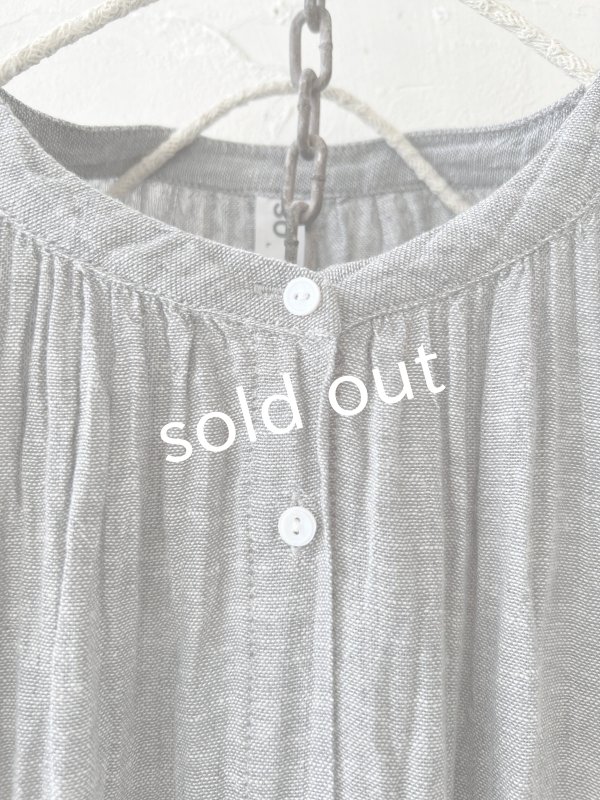 画像3: SO／ガーゼギャザーワンピース・杢グレー (3)