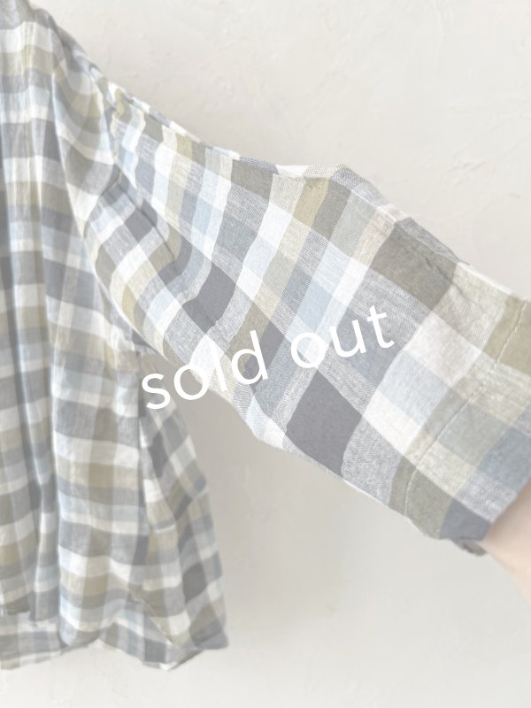 画像4: SO／バックギャザーシャツ・マドラスチェック (4)