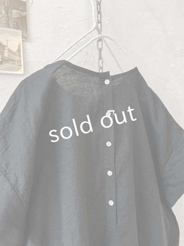 画像6: 08mab/リネン２wayピンタックワンピース・黒 (6)