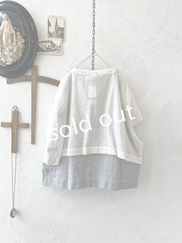 画像5: 08mab/タンクトップ×トップスset・グレー×オフ (5)