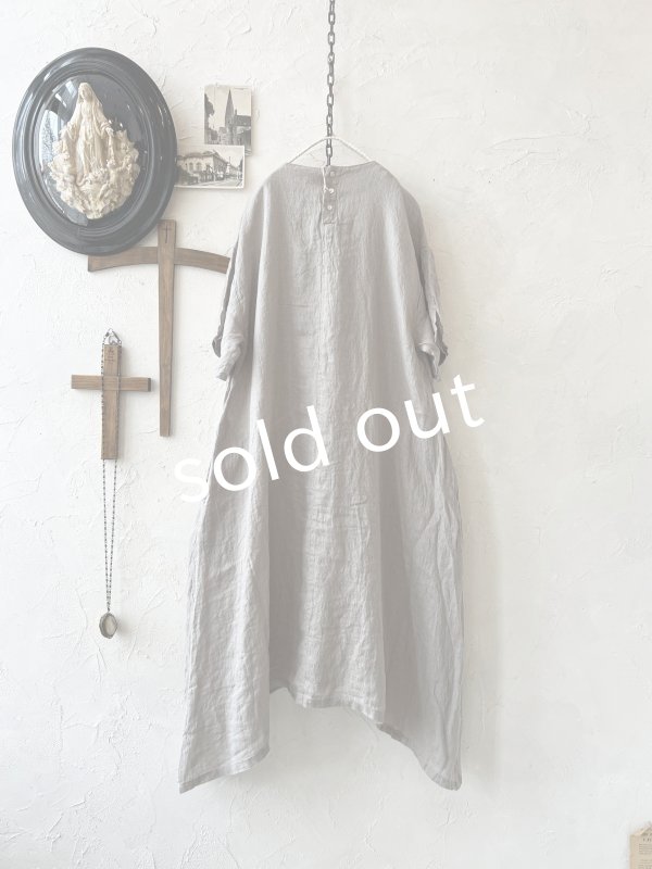 画像8: 08mab/リネンシャンブレーAラインワンピース・ベージュ (8)