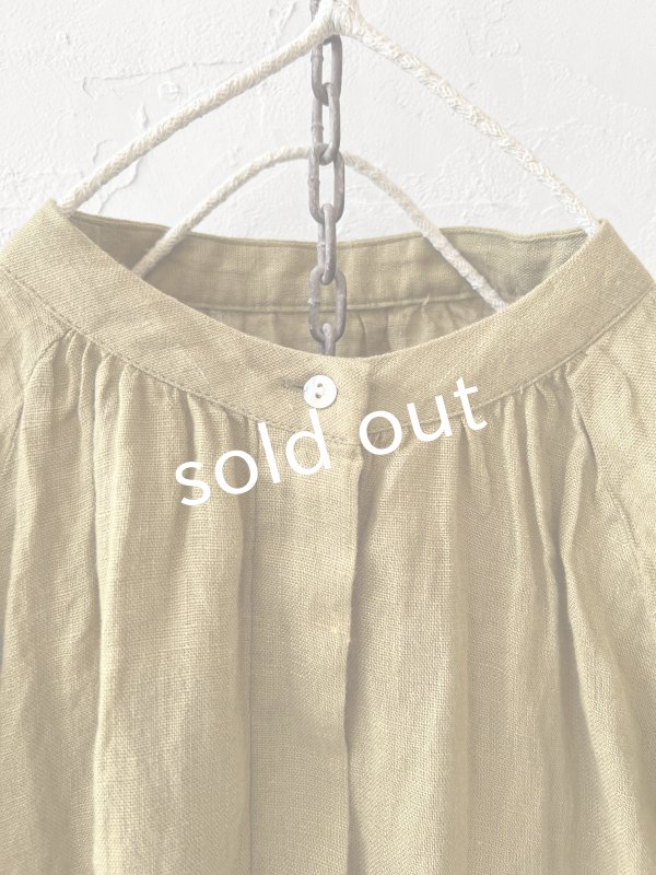 画像2: 08mab/リネンシャンブレーラグランブラウス・マスタード (2)