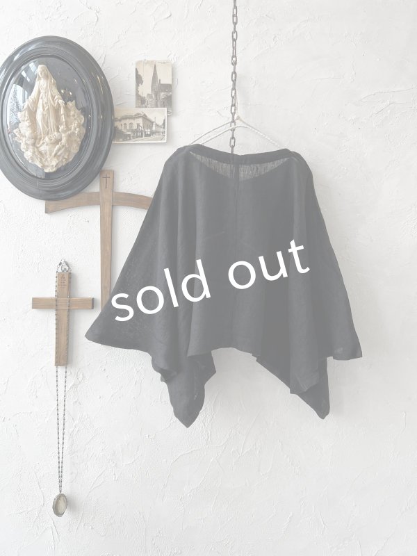 画像6: 08mab/リネンシャンブレーワイドプルオーバー・黒 (6)