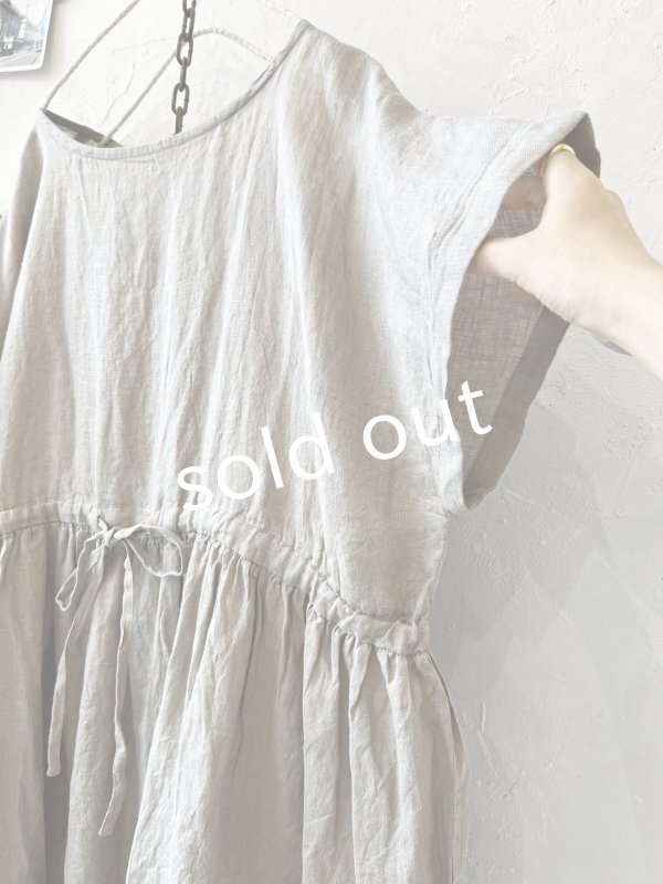 画像4: 08mab/リネンシャンブレーウエストリボンチュニック・ベージュ (4)