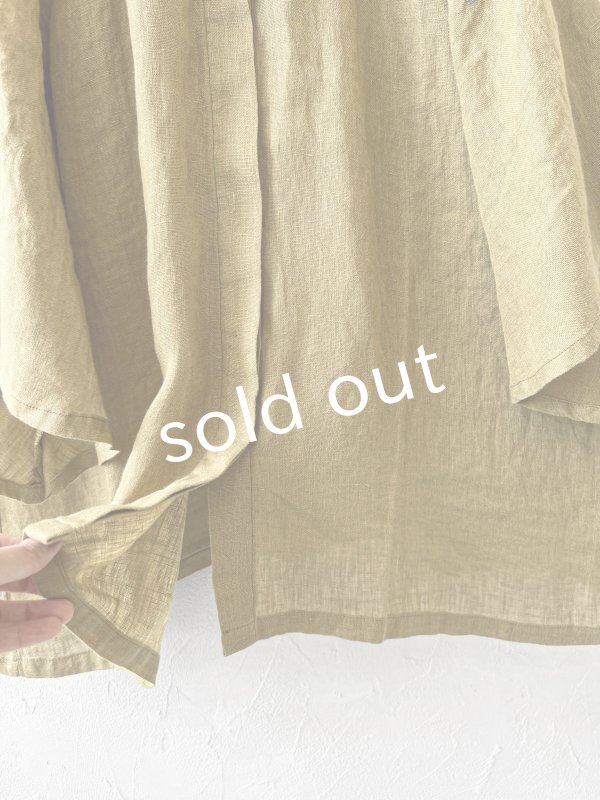 画像4: 08mab/リネンシャンブレーラグランブラウス・マスタード (4)
