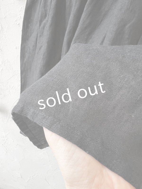 画像3: 08mab/リネンシャンブレーウエストリボンチュニック・黒 (3)