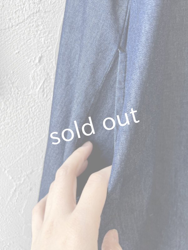 画像5: sorte cuff／インディゴノースリーブギャザーワンピース (5)