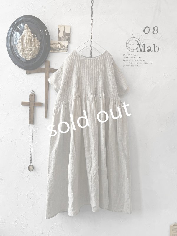 画像1: 08mab/リネン２wayピンタックワンピース・キナリ (1)