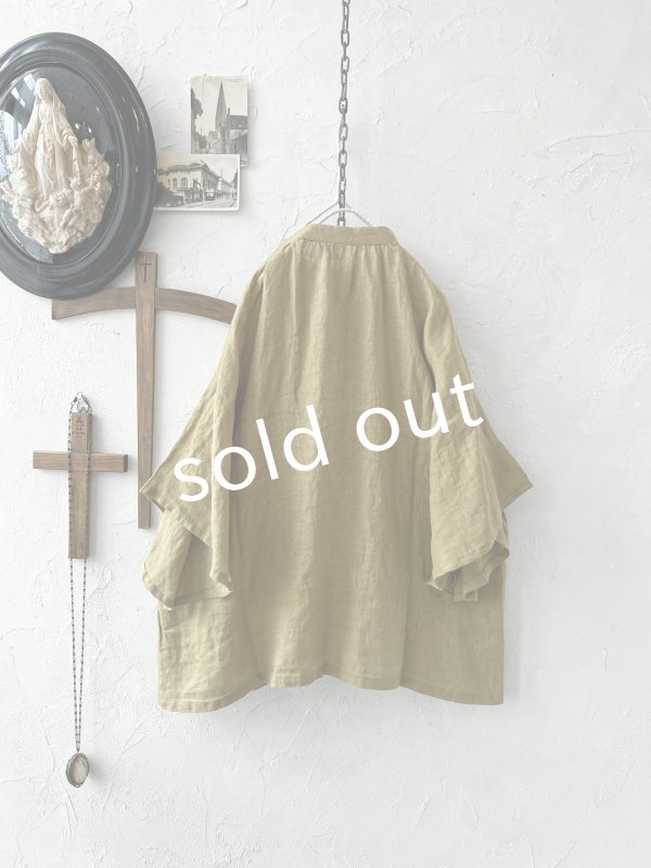 画像7: 08mab/リネンシャンブレーラグランブラウス・マスタード (7)