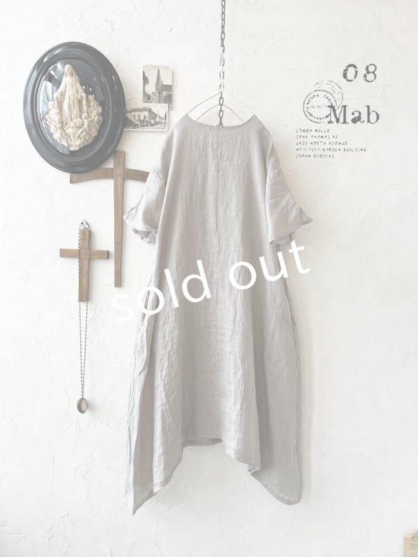 画像2: 08mab/リネンシャンブレーAラインワンピース・ベージュ (2)
