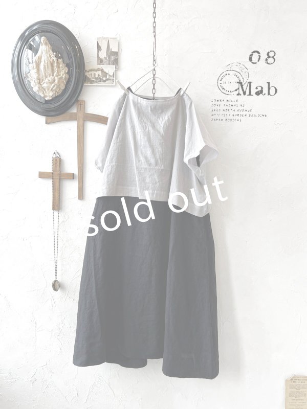 画像2: 08mab/ノースリーブワンピース×トップスset・黒×ライトグレー (2)