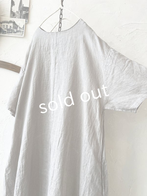 画像7: 08mab/リネンシャンブレーAラインワンピース・ベージュ (7)