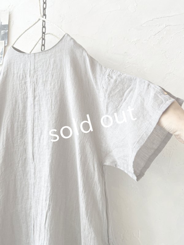 画像4: 08mab/リネンシャンブレーAラインワンピース・ベージュ (4)