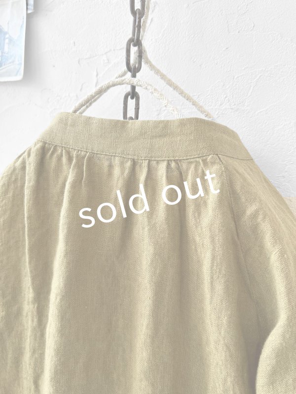 画像8: 08mab/リネンシャンブレーラグランブラウス・マスタード (8)