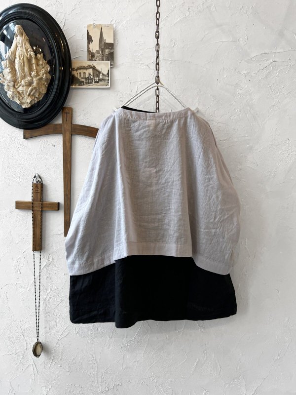 画像3: 【30%OFF SALE】08mab/タンクトップ×トップスset・黒×ライトグレー (3)