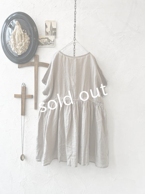 画像7: 08mab/リネンシャンブレーウエストリボンチュニック・ベージュ (7)