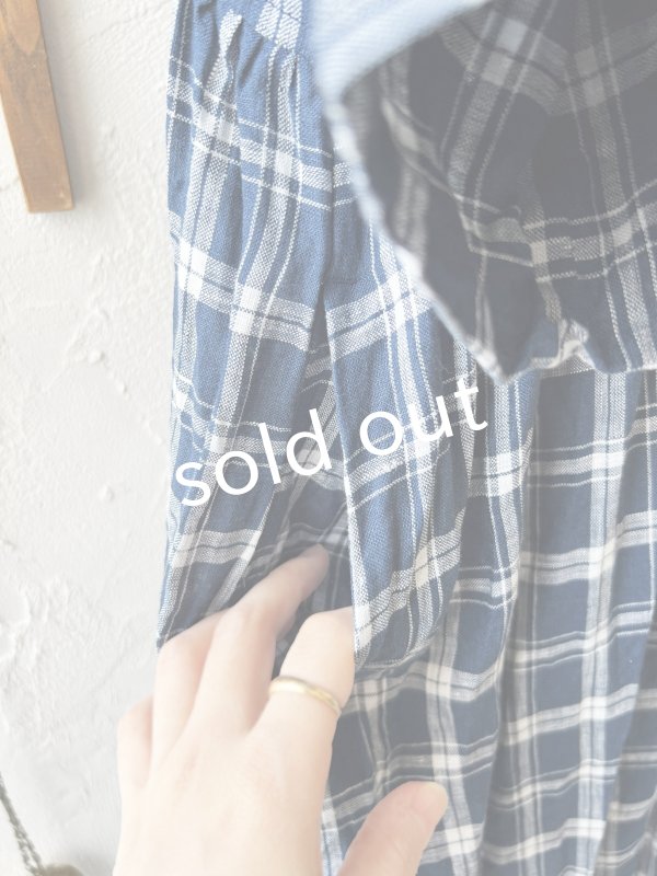 画像6: MARCHE' DE SOEUR／ギャザーワンピース・ブルーグリーンチェック (6)