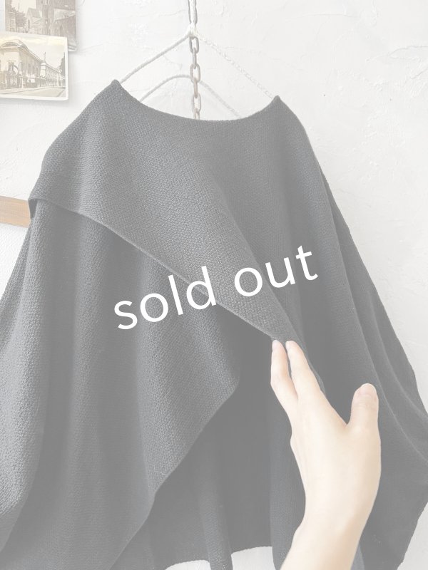 画像2: 08mab/デザインニットプルオーバー・黒 (2)