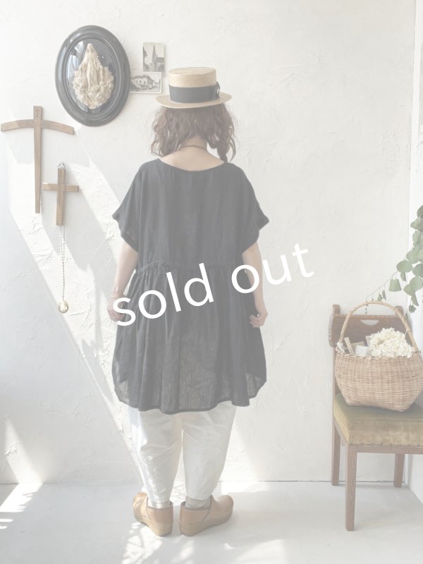 画像12: 08mab/リネンシャンブレーウエストリボンチュニック・黒 (12)