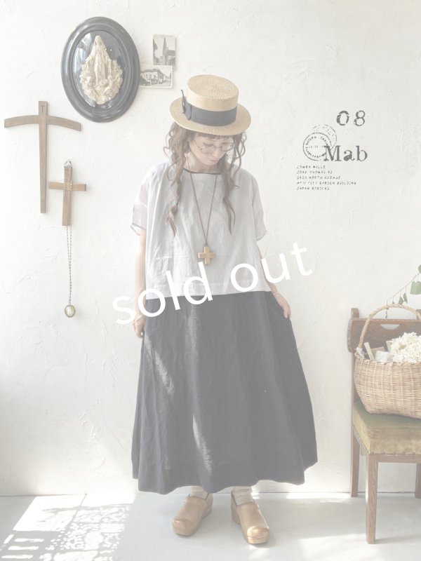 画像1: 08mab/ノースリーブワンピース×トップスset・黒×ライトグレー (1)