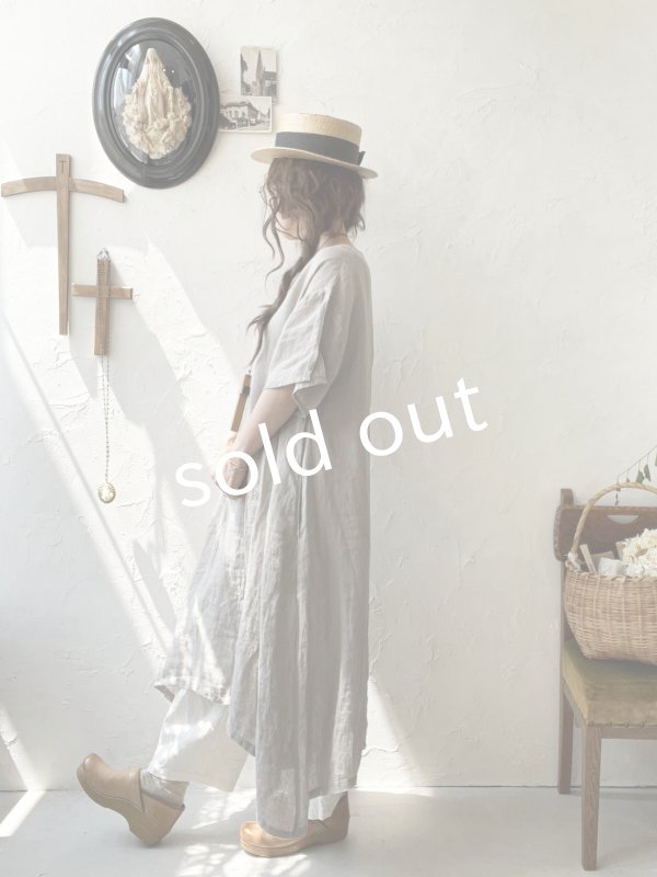 画像9: 08mab/リネンシャンブレーAラインワンピース・黒 (9)