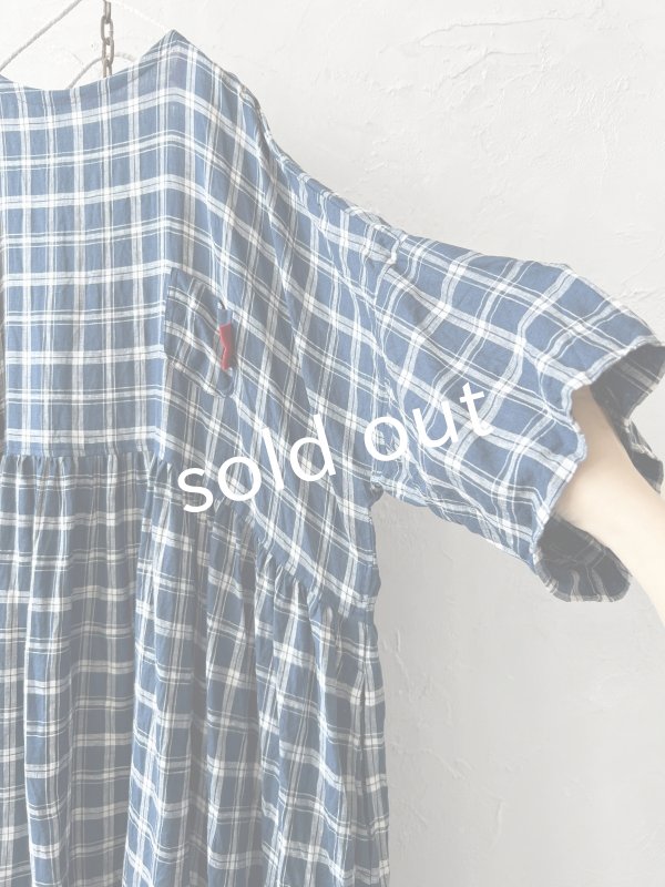 画像5: MARCHE' DE SOEUR／ギャザーワンピース・ブルーグリーンチェック (5)