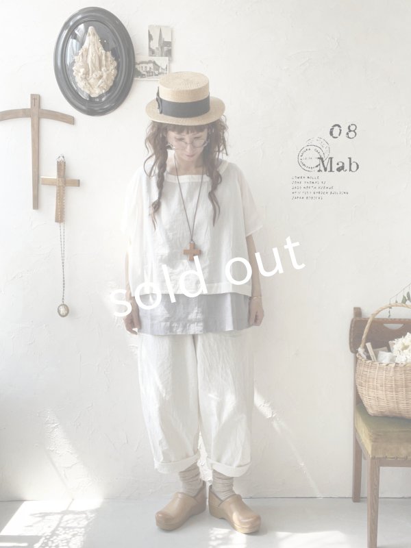 画像1: 08mab/タンクトップ×トップスset・グレー×オフ (1)