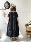 画像14: 08mab/リネン２wayピンタックワンピース・黒 (14)