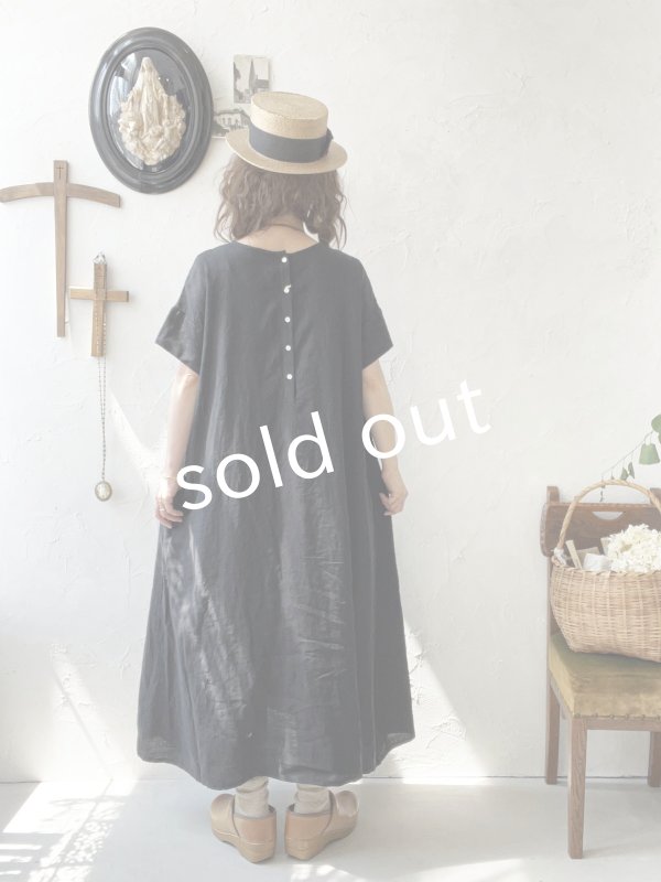 画像14: 08mab/リネン２wayピンタックワンピース・黒 (14)