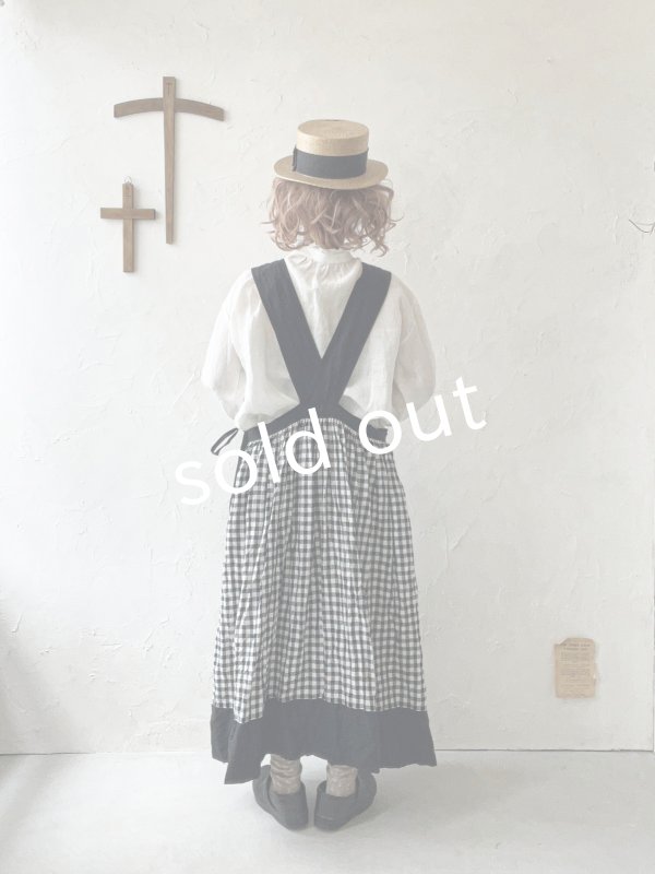 画像12: MARCHE' DE SOEUR／バッククロスワンピース・黒×グリーンチェック (12)