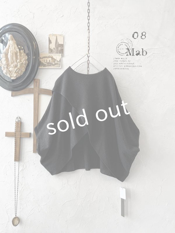 画像1: 08mab/デザインニットプルオーバー・黒 (1)