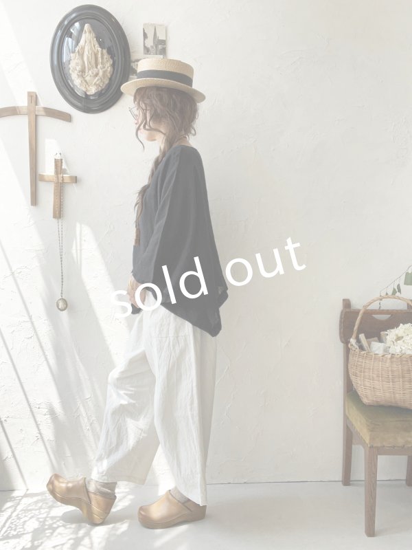 画像8: 08mab/リネンシャンブレーワイドプルオーバー・黒 (8)