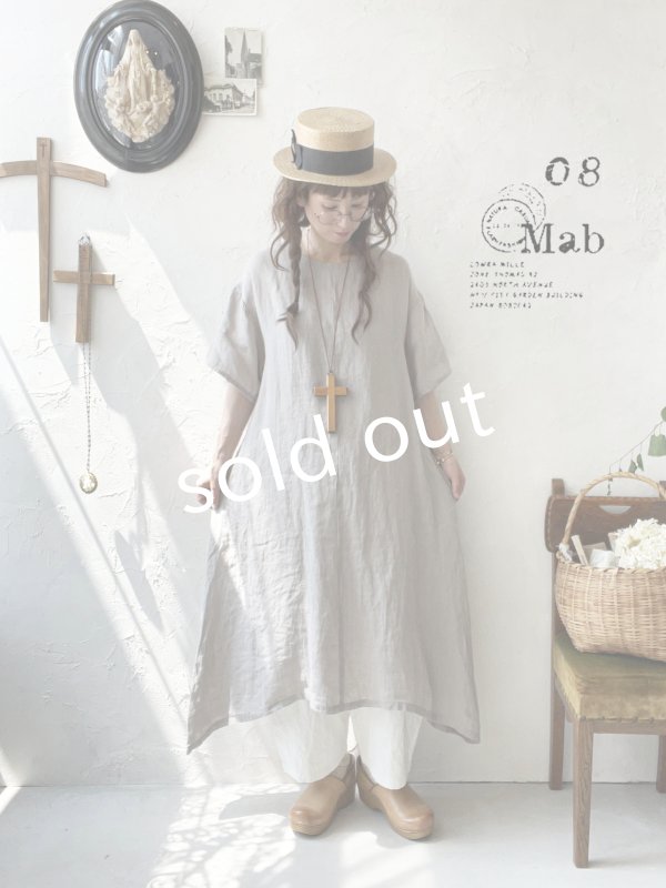 画像8: 08mab/リネンシャンブレーAラインワンピース・黒 (8)