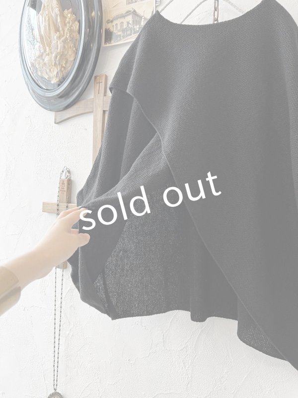 画像3: 08mab/デザインニットプルオーバー・黒 (3)