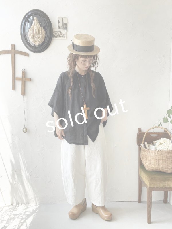 画像9: 08mab/リネンシャンブレーラグランブラウス・マスタード (9)