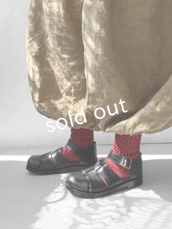 画像4: 【30%OFF SALE】Diu/本革太メッシュサンダル・ブラック【M】 (4)