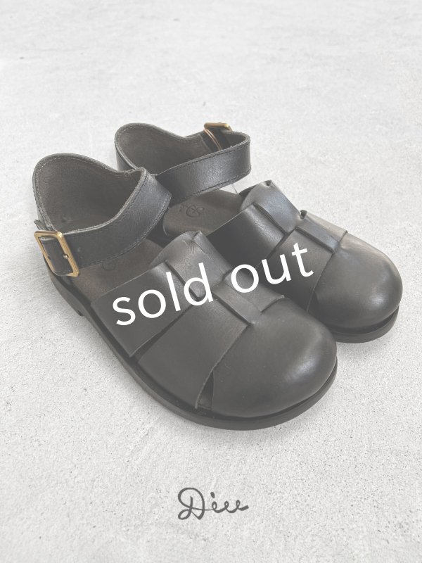 画像12: 【30%OFF SALE】Diu/本革太メッシュサンダル・ブラック【M】 (12)