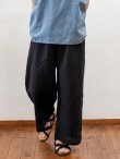 画像3: seasew.／521 リネンワイドペチパンツ・ブラック (3)