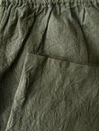 画像2: seasew.／521 ワッシャーコットンワイドペチパンツ・カーキ (2)