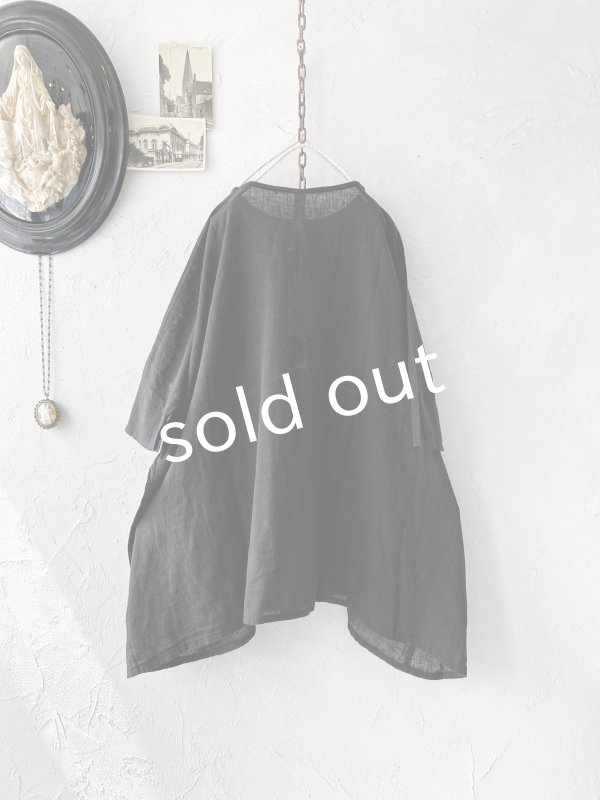 画像6: SO／ガーゼワイドチュニック・ブラック (6)