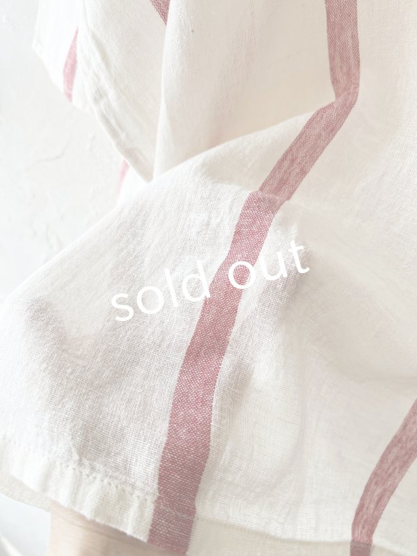 画像8: SO／ガーゼワイドチュニック・レッドストライプ (8)