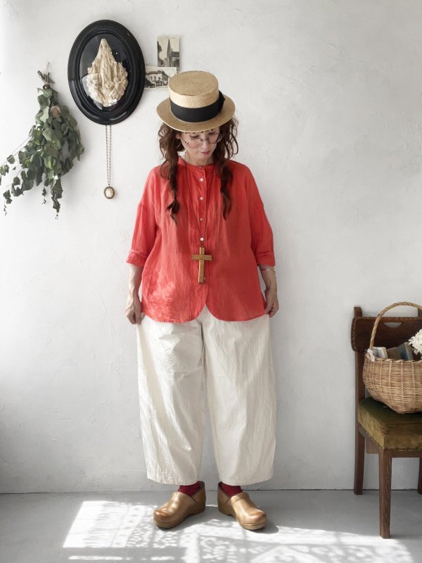 画像11: SO/バックギャザーシャツ・レッド (11)