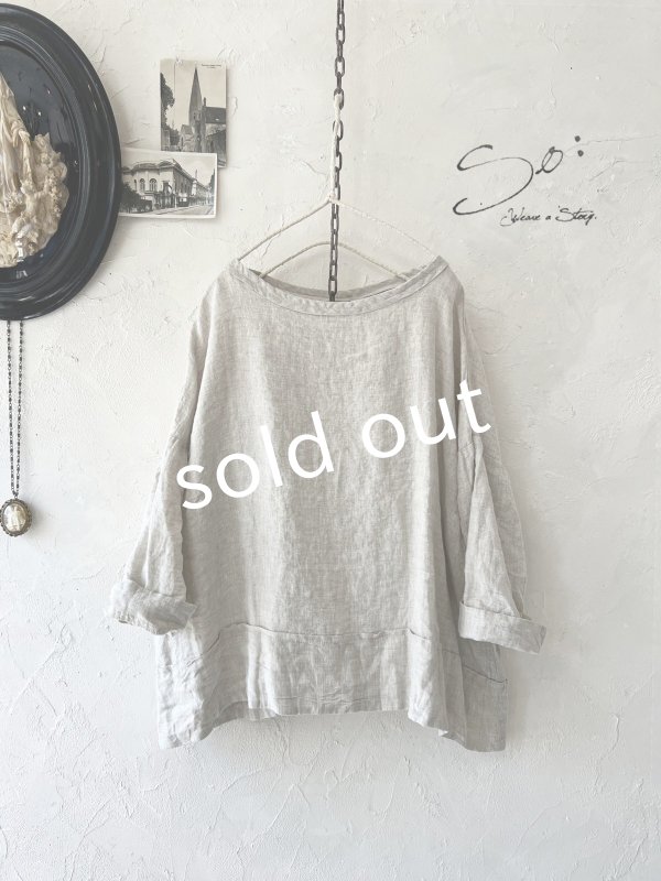 画像2: SO／太パイピング衿プルオーバー・ナチュラル (2)